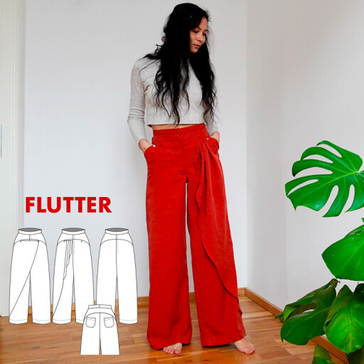 Střih - dámské volné kalhoty FLUTTER (velikosti 32-60)