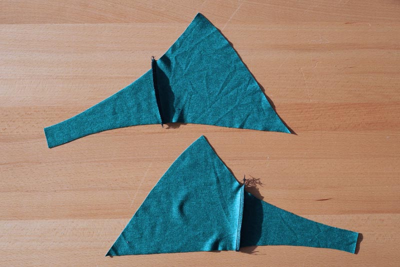 Střih a návod jak ušít jednoduchou měkkou dámskou podprsenku bez kostic (braletku): Sešití bočních švů