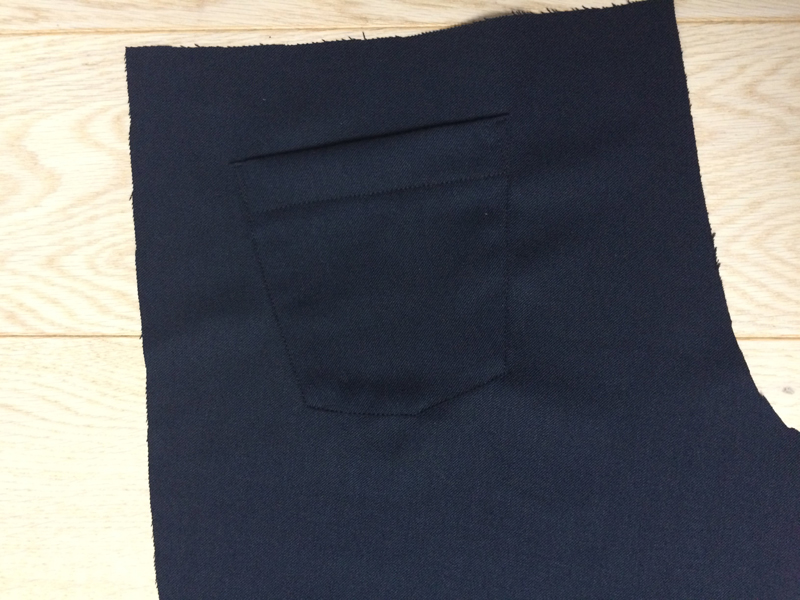 Jak ušít dámské kalhoty, přišití nakládaných kapes