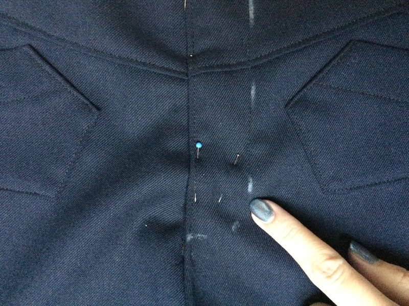 Jak ušít dámské kalhoty, rozparek zipu (poklopec)