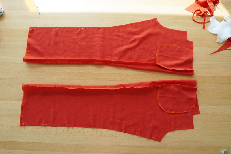 Střih a návod jak ušít jednoduché dámské kalhoty do nápletu - šití krokového švu