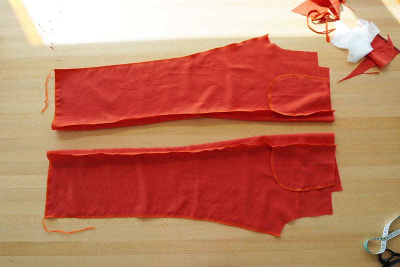 Střih a návod jak ušít jednoduché dámské kalhoty do nápletu - šití krokového švu