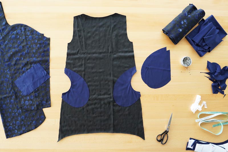 Návod a střih na jednoduché volnější podzimní / zimní šaty - šití kapsy