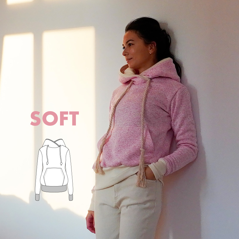 Střih na dámskou mikinu SOFT