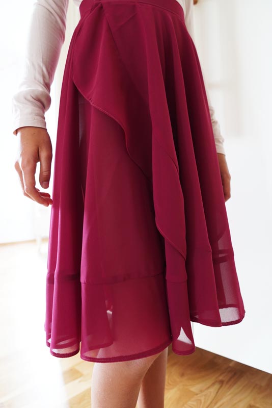 Střih na dětskou zavinovací sukni + návod jak ušít dětskou sukni