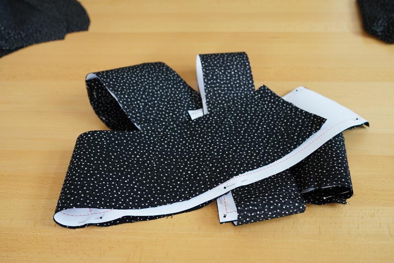 Střih na dámskou zavinovací sukni - návod jak ušít dámskou sukni - spodní lem (volán)