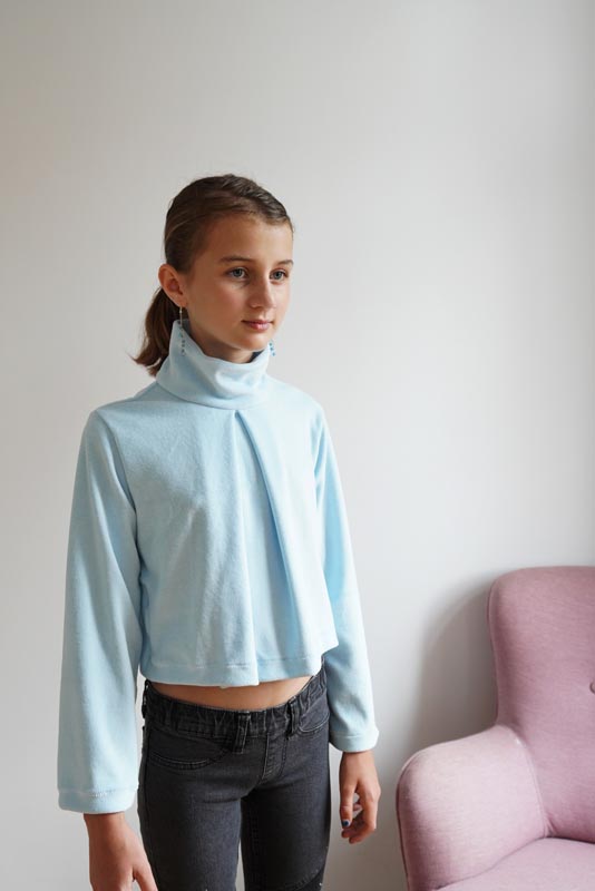 Dětská crop mikina - návod a střih na šití