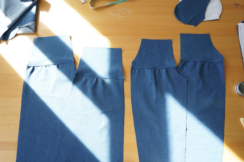 Dětský a dámský střih na kalhot + podrobný návod na šití balónových kalhot zdarma - sedlo v předním a zadním dílu