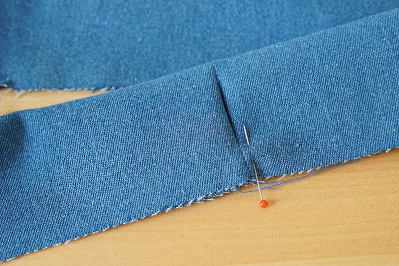 Návod na šití kalhot s pružným pasem a nařasením (+ dětský a dámský střih) - dokončení pásku