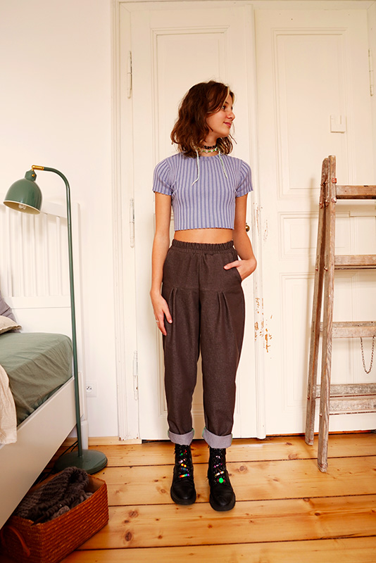 Střih na dětské nebo dámské balónové kalhoty + návod na šití kalhot zdarma