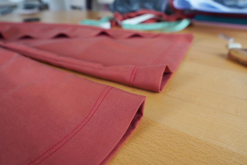 Jak ušít dámské volné kalhoty - koncové záložky délky kalhot