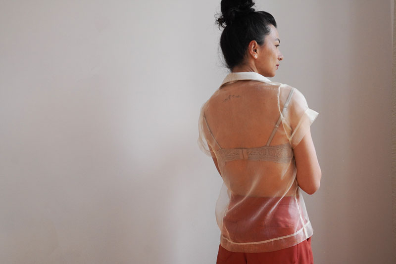 Střih na dámskou košili s klasickým límcem a krátkým rukávem + návod jak ušít košili