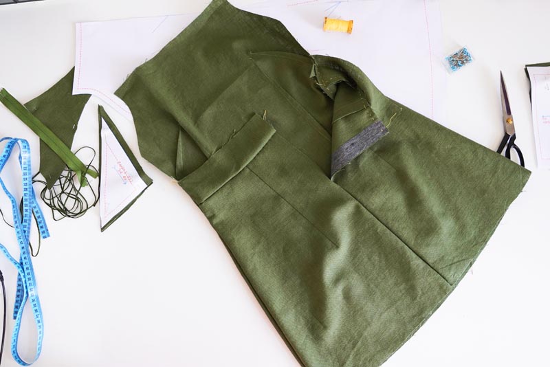 Sewing pattern for women's linen dress with spaghetti straps and exposed back LINEN
