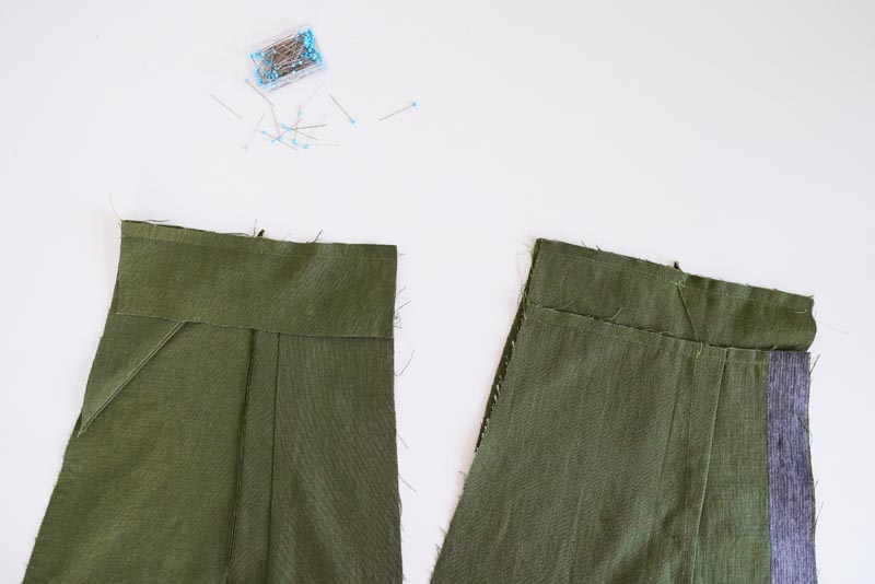 Střih a návod jak ušít dámské lněné šaty se špagetovými ramínky a odhalenými zády - druhá část pásku