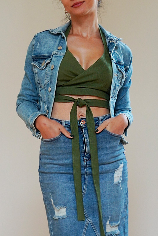 Střih a návod jak ušít dámskou zavinovací podprsenku