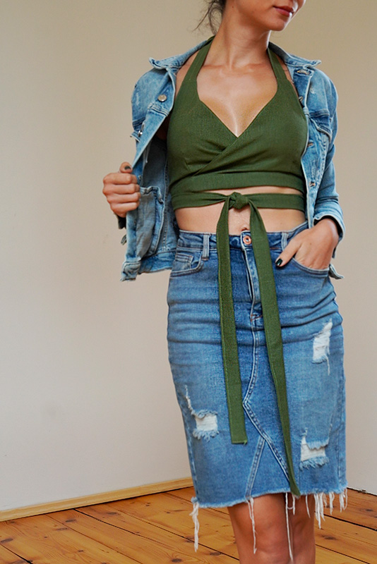 Střih a návod jak ušít dámskou zavinovací podprsenku