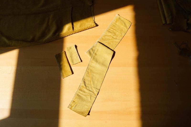 Jak se šije dámská manšestrová sukně (příprava pásku - pasového límce)