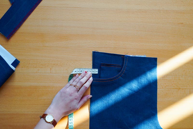 Jak ušít džíny - krytí předních kapes a mini kapsička