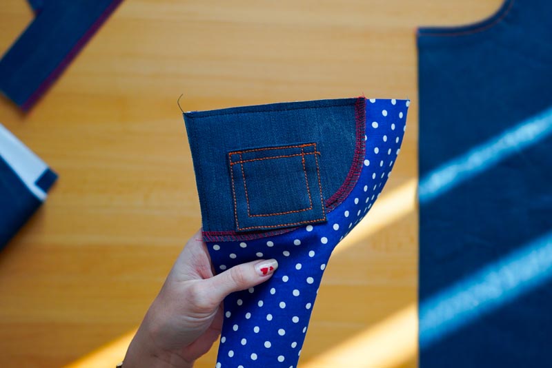 Jak ušít džíny - krytí předních kapes a mini kapsička