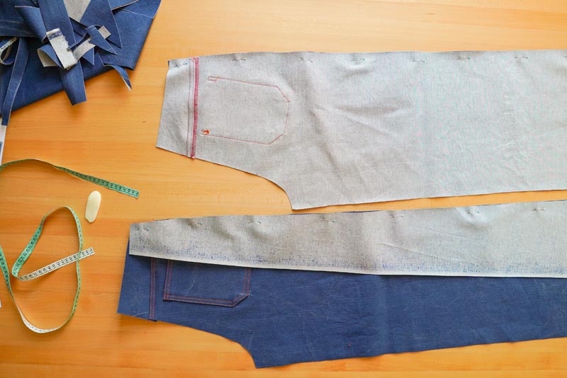 Jak ušít džíny - boční klíny v kalhotách