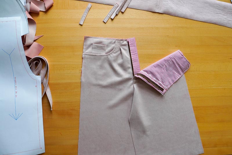 Jak ušít dámské elegantní šortky - rozparek zipu (poklopec)