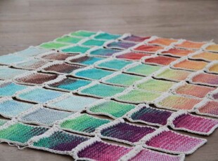 Projekt leden / únor 2017 - ručně pletená deka ve stylu patchwork