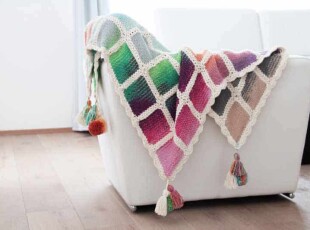 Projekt leden / únor 2017 - ručně pletená deka ve stylu patchwork