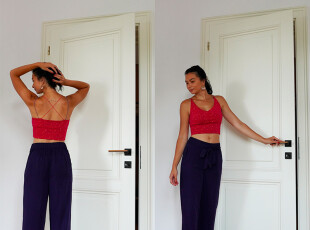 Jak ušít crop top (lambádu) podle střihu na dámské šaty MILDNESS
