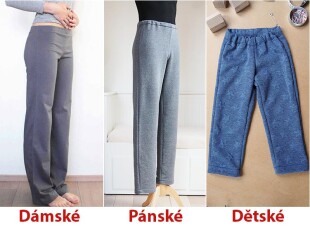Střih - jednoduché dámské, pánské nebo dětské tepláky (šití pro začátečníky)