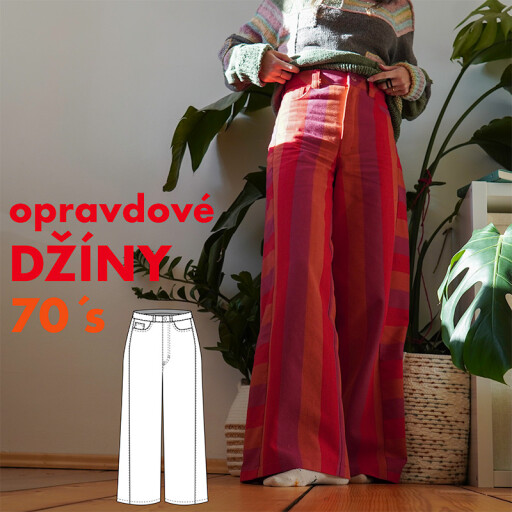 Střih - dámské džíny 70´s (velikosti 32–60)