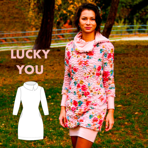 Střih - dámské šaty s kapsami LUCKY YOU / jarní, podzimní, zimní (velikosti 32–60)