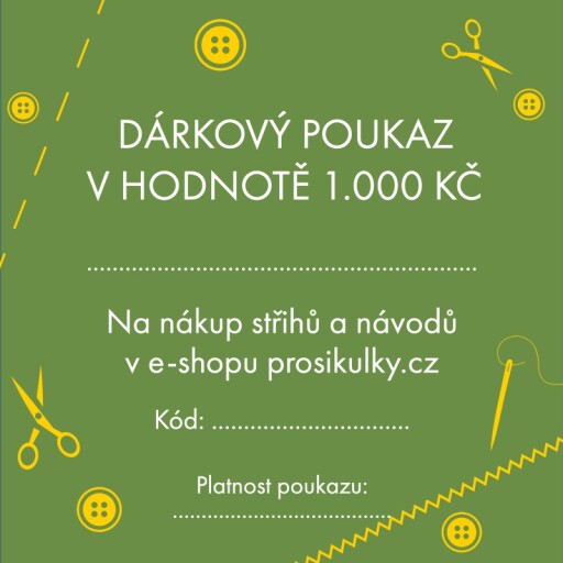 Dárkový poukaz na nákup střihů