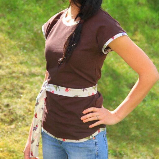 Střih na dámské tričko s přinechanými rukávy EASY (velikosti 32–60)