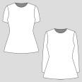 Sada střihů: dámské BASIC tričko s krátkým a dlouhým rukávem (velikosti 32 - 62)