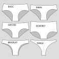 Střih - dámské KALHOTKY, 6 variant (velikosti 32–60)