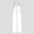 Střih - dámský pohodlný overal se špagetovými ramínky MORROW (velikosti 32–60)