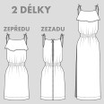 Střih na dámské šaty dvou délkách OCEAN WIND (velikosti 32–60)