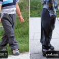 Střih - dětské softshellové kalhoty rostoucí