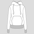 Střih - dámská mikina s klokankou a kapucí SOFT (velikosti 32–60)