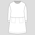 Střih - dámské mikinové šaty se skrytými kapsami SWEETY (velikosti 32–60)