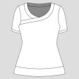 Střih - jednoduché dámské tričko s překřížením TENDER (velikosti 32–60)