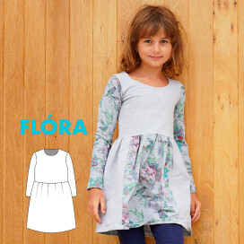 Střih - jednoduché dětské šaty FLÓRA (velikost 80–164)