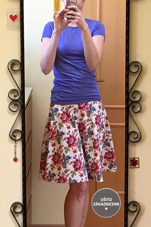 Dámská sukně SWING (střih zdarma) - ušila šikovná Hana S.