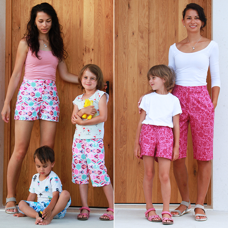 Střih na dětské a dámské šortky a bermudy (2v1) + podrobný návod na šití
