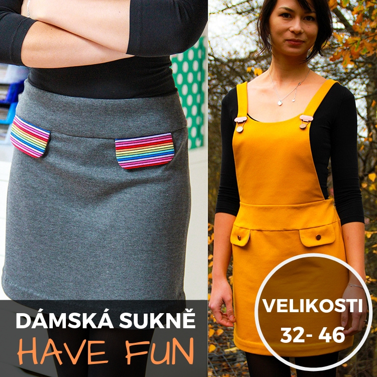Střih na dámskou sukni (s laclem nebo bez)