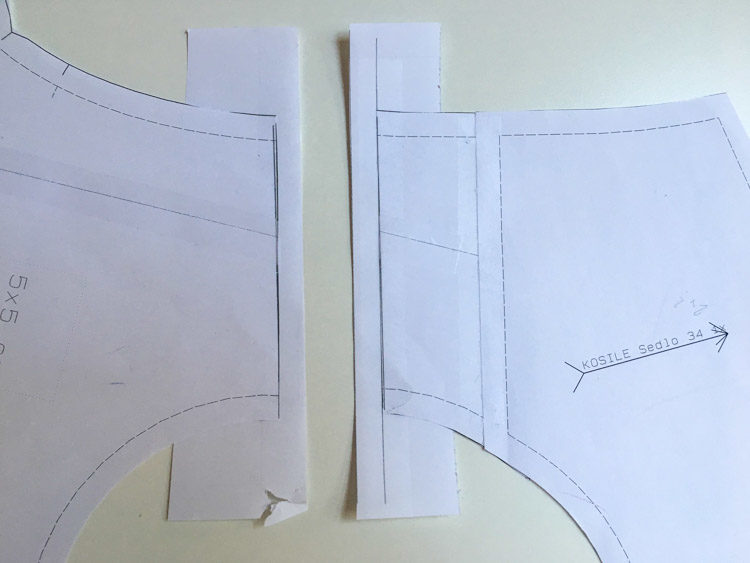 Jak se šije zkušební model / posunutí ramenního švu