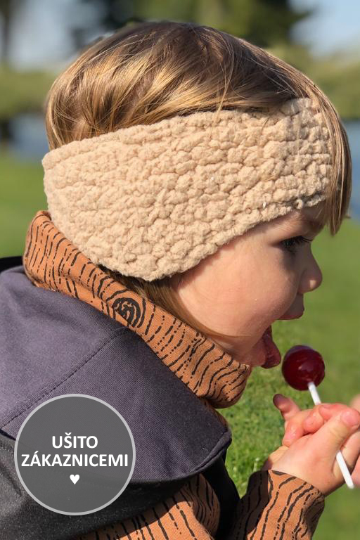 Střih na dětskou čepici přes uši - úprava na čelenku
