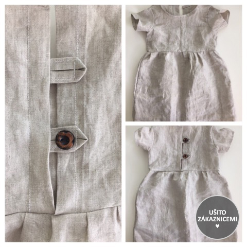 Střih na dětské šaty FLÓRA - fotka ud Zuzany M, která chtěla šaty ušít z tkaniny a tak vytvořila i zapínání pro snadné oblékání