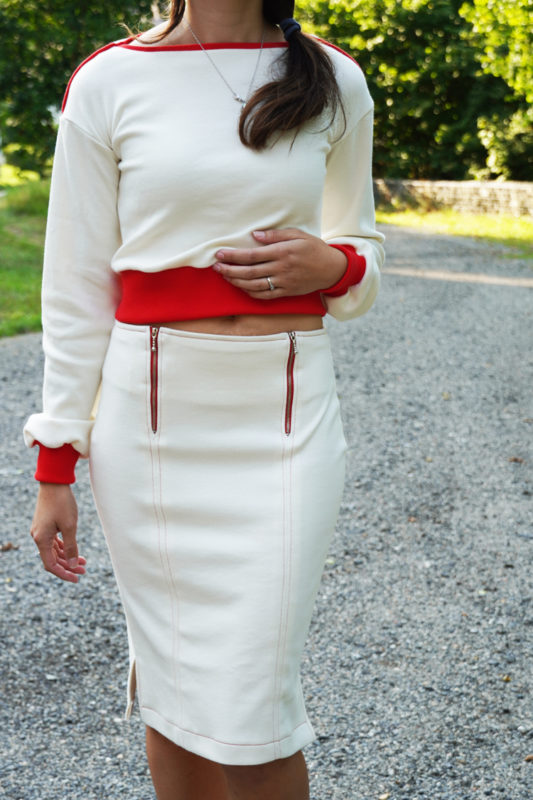 Sada střih - střih na pohodlný dámský kostýmek - tričko+ sukně