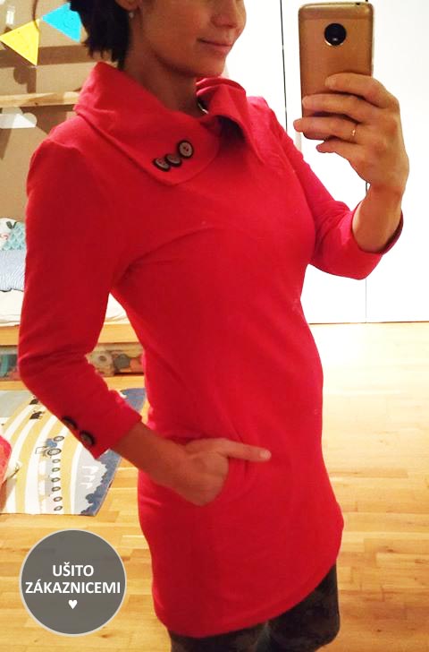 Střih - dámské šaty s výrazným límcem - ušila Martina K.